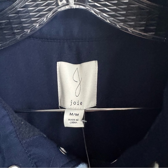 Joie Shacket Plaid Blue Green Relaxed Oversized Fit Button Front Shirt size M - Picture 5 of 6